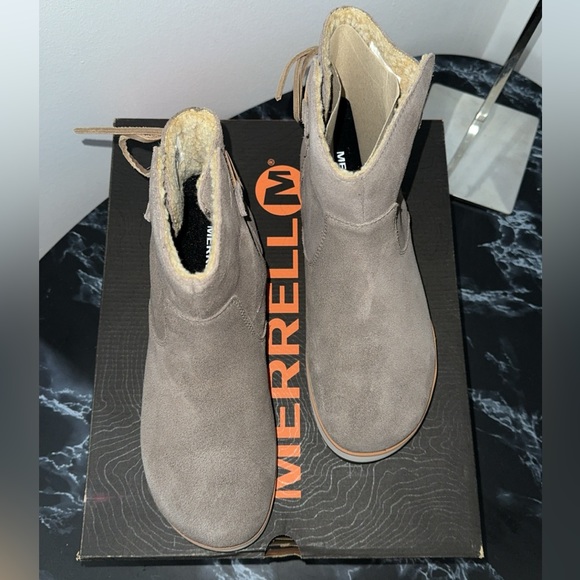 Women- Boots Merrell Juno Bluff Polar Waterproof Boulder-AUTHENTIC NEW w DEFECT - Picture 8 of 11